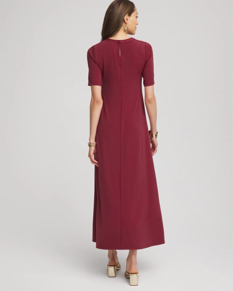 Chicos Stretch-Jersey Maxi Dress - RUSSET RED