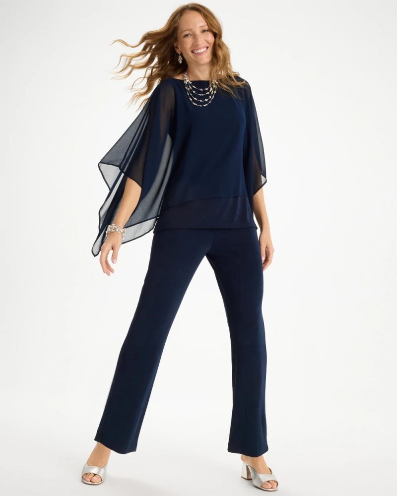 Chicos Travelers™ Chiffon Layered Top - TRAVELERS INDIA INK