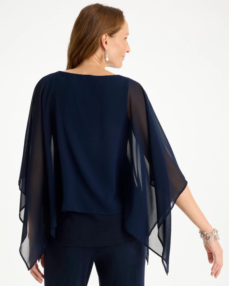 Chicos Travelers™ Chiffon Layered Top - TRAVELERS INDIA INK