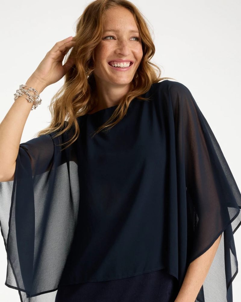 Chicos Travelers™ Chiffon Layered Top - TRAVELERS INDIA INK