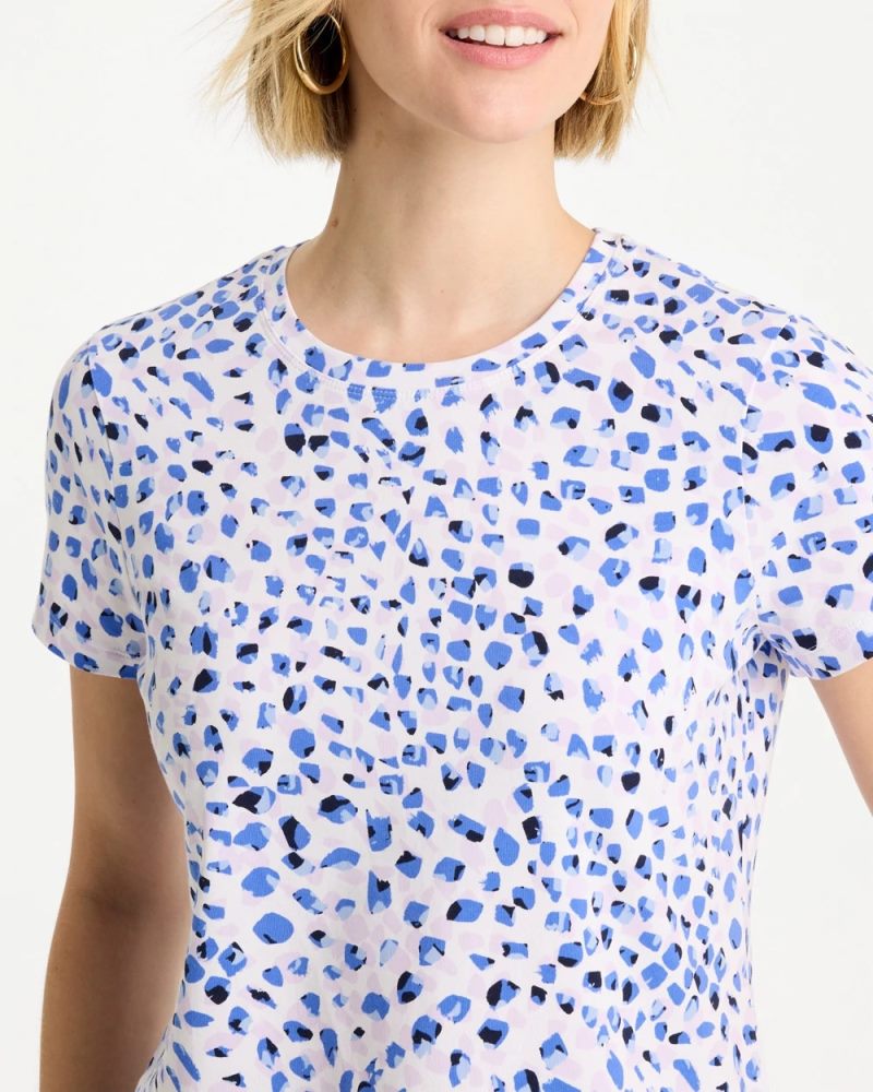 Chicos Murano Cotton Stretch Cap Sleeve Tee - AMPARO BLUE