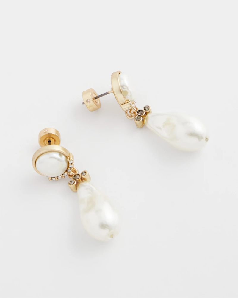Chicos Faux Pearl Drop Earrings - NEUTRAL