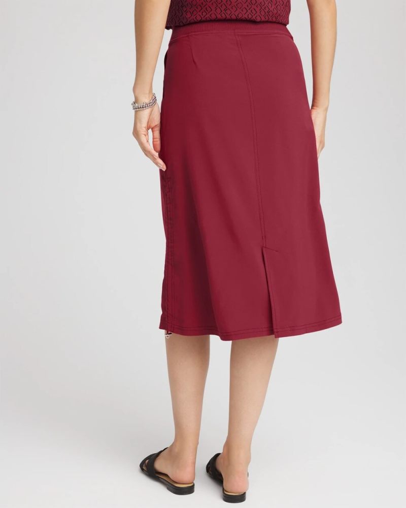 Chicos Zenergy® UPF Bungee-Hem Pull-On Skirt - RUSSET RED