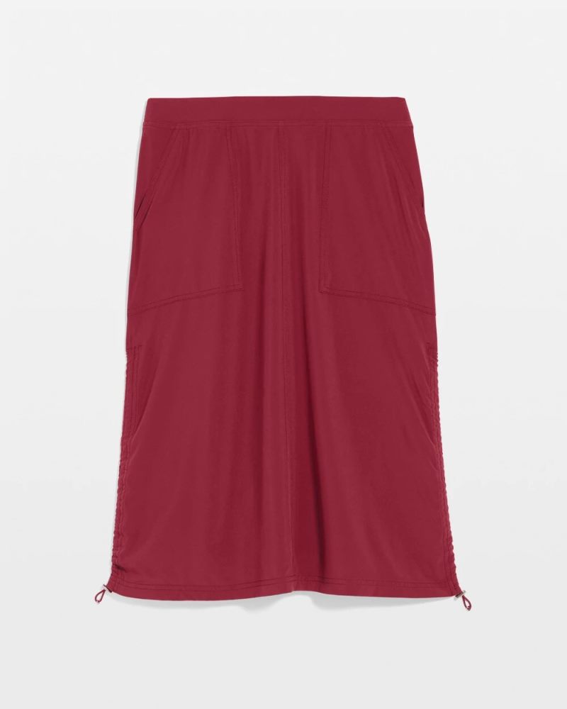 Chicos Zenergy® UPF Bungee-Hem Pull-On Skirt - RUSSET RED