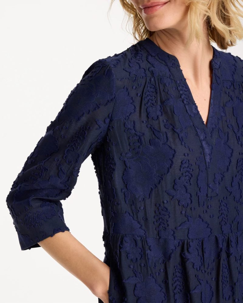 Chicos Tiered Lace Dress - PASSPORT BLUE