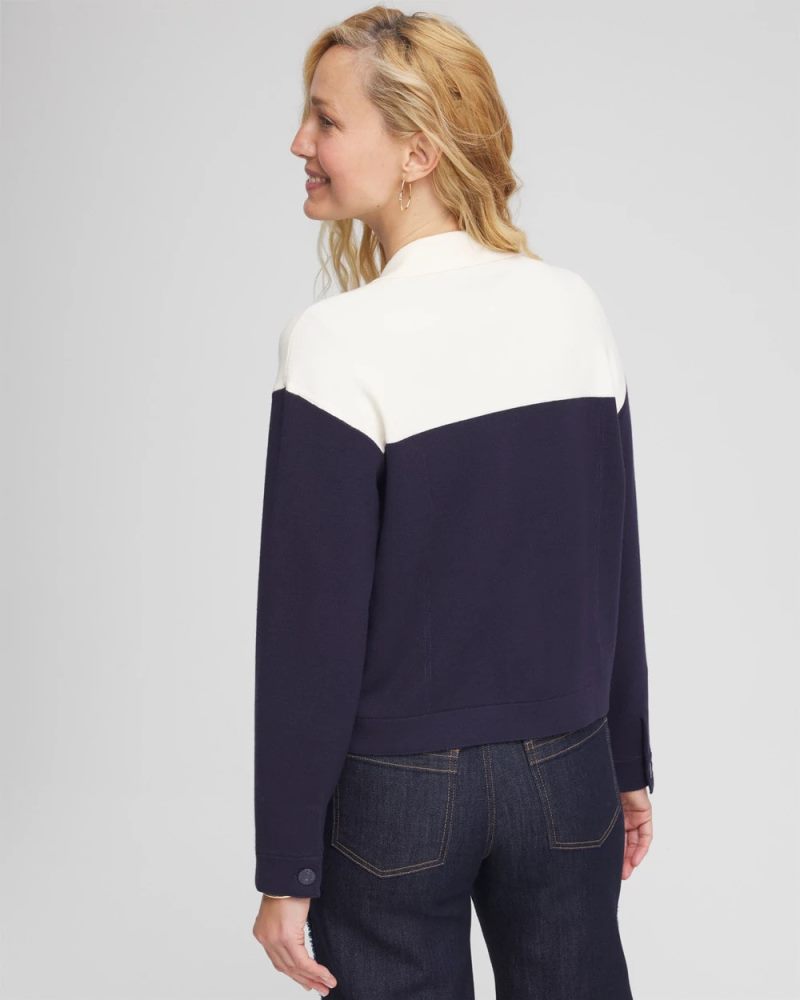 Chicos Colorblock Cardigan Jacket - PASSPORT BLUE