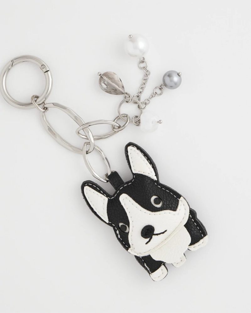 Chicos Frenchie Dog Bag Charm - BLACK/WHITE