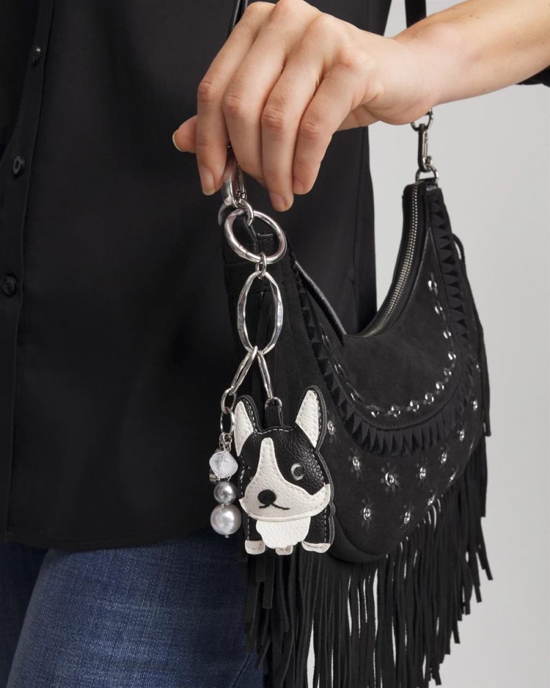 Chicos Frenchie Dog Bag Charm - BLACK/WHITE