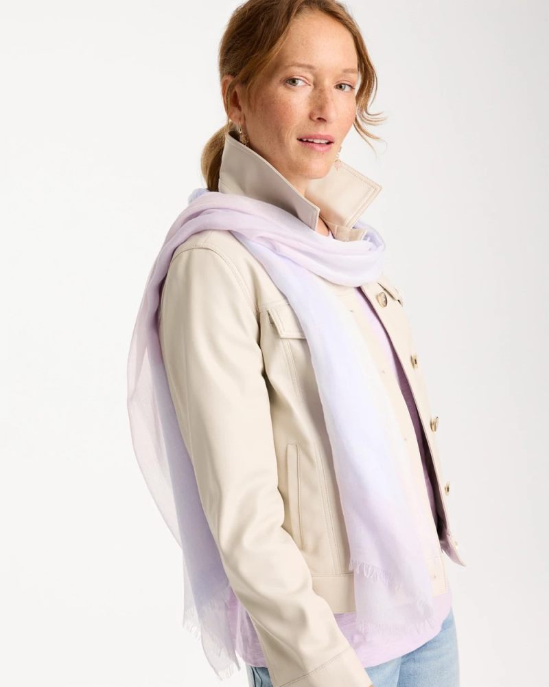 Chicos Cashmere Blend Oblong Scarf - LAVENDER