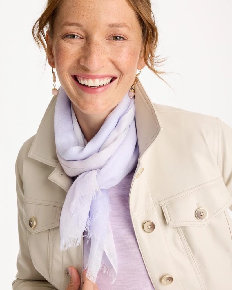 Chicos Cashmere Blend Oblong Scarf - LAVENDER