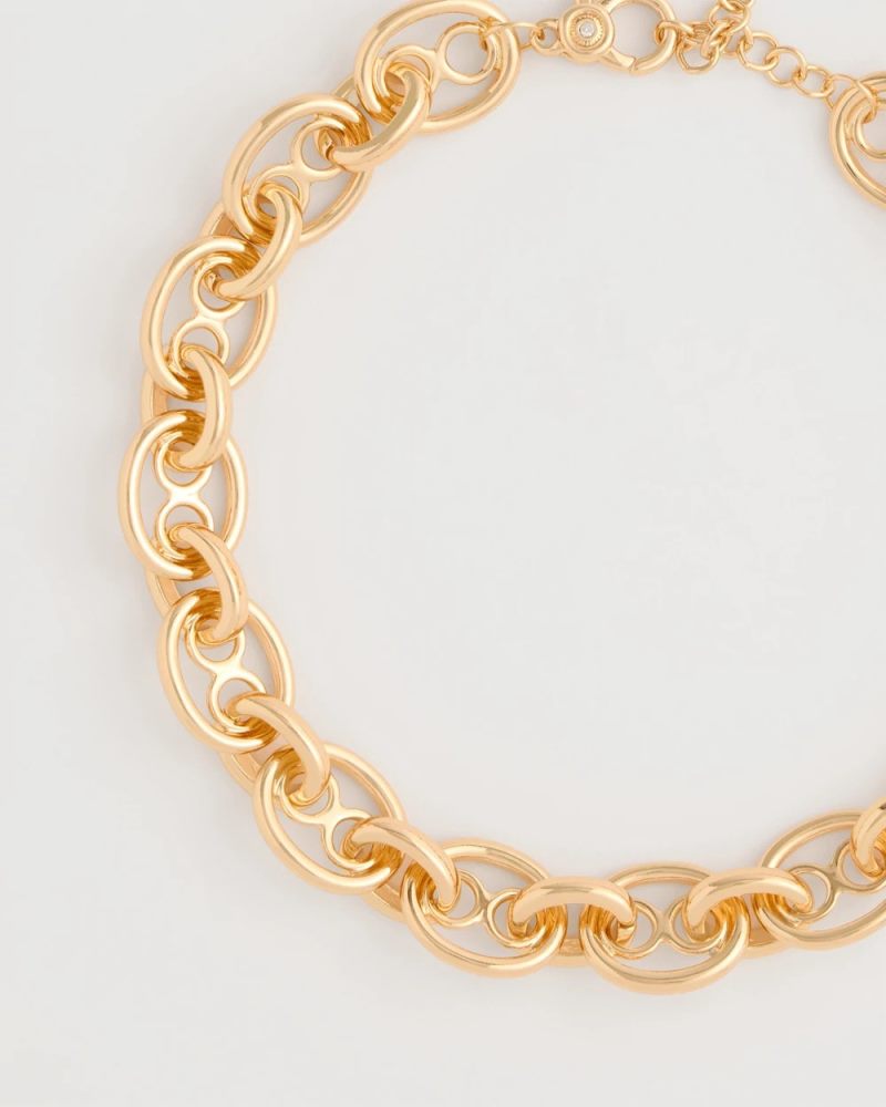 Chicos Mariner Goldtone Link Necklace - GOLD