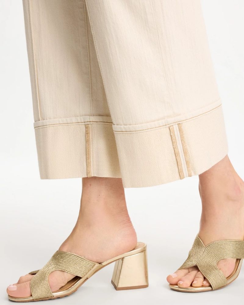 Chicos Pintuck Cuffed Cropped Jeans - NEUTRAL