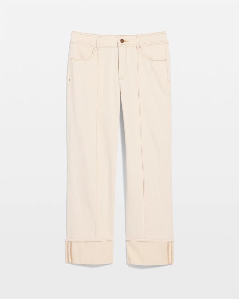 Chicos Pintuck Cuffed Cropped Jeans - NEUTRAL