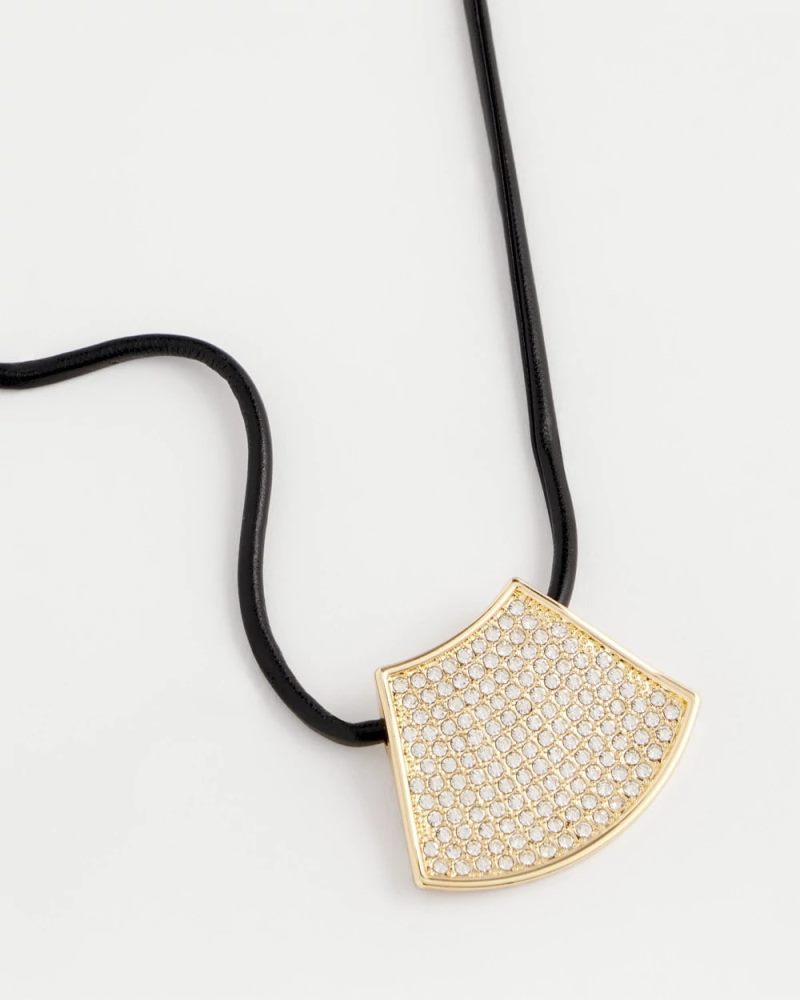 Chicos Gold Glitz Pendant Necklace - GOLD