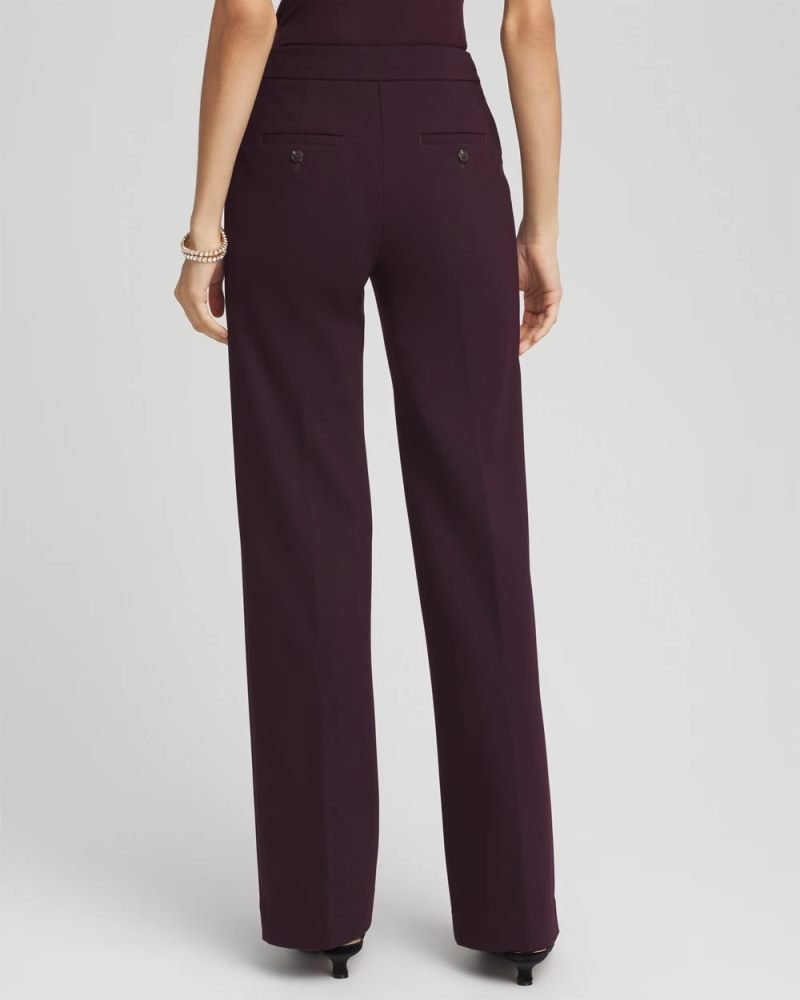 Chicos Emme Wide-Leg Trouser Ponte Pants - NIGHT BLOOM