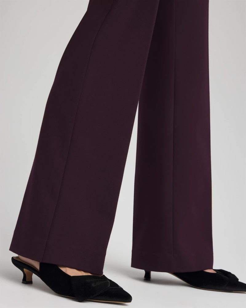 Chicos Emme Wide-Leg Trouser Ponte Pants - NIGHT BLOOM