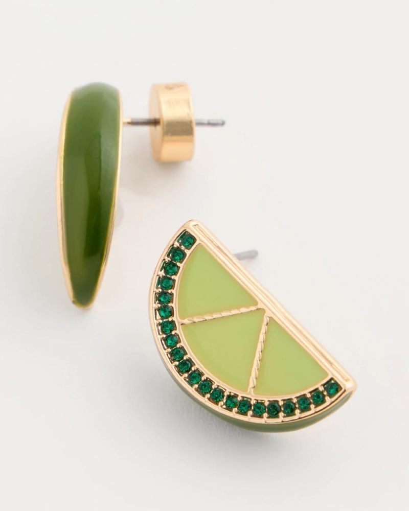 Chicos Luxurious Lime Stud Earrings - GREEN