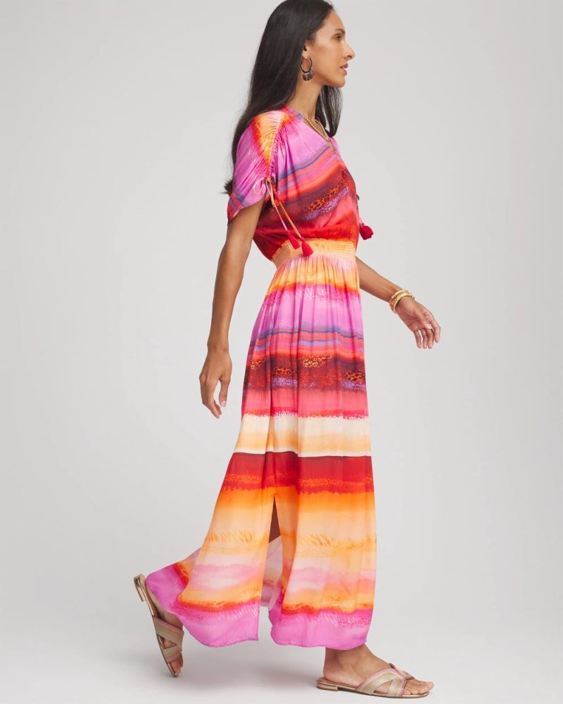 Chicos Rio Sunset Maxi Dress - RED GLOW