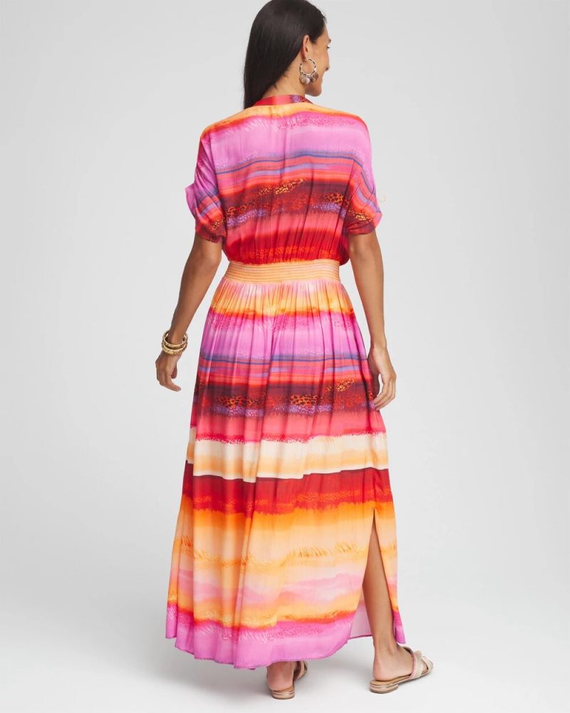 Chicos Rio Sunset Maxi Dress - RED GLOW