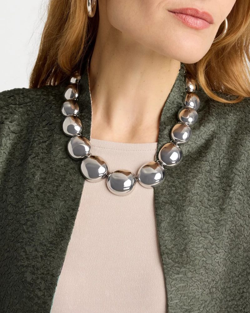 Chicos Silver Pebble Collar Necklace - SILVER