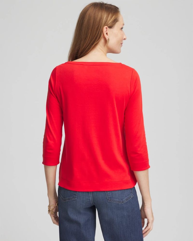 Chicos Embellished Valentine's Day Tee - LOVE LETTER RED