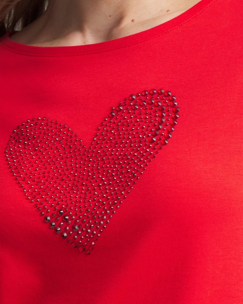 Chicos Embellished Valentine's Day Tee - LOVE LETTER RED