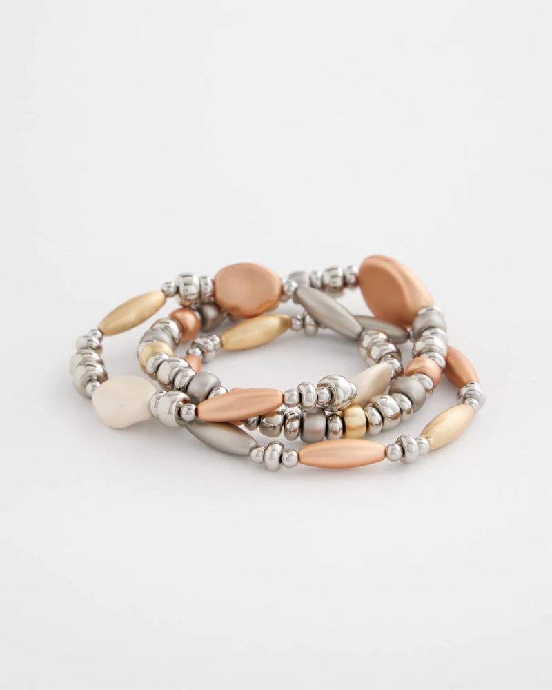 Chicos Mixed Metal Stretch Set of Three - MIXED METALS