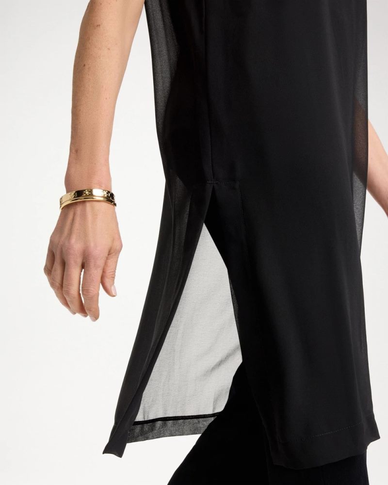 Chicos Travelers™ Layered Chiffon Tunic - TRAVELERS BLACK