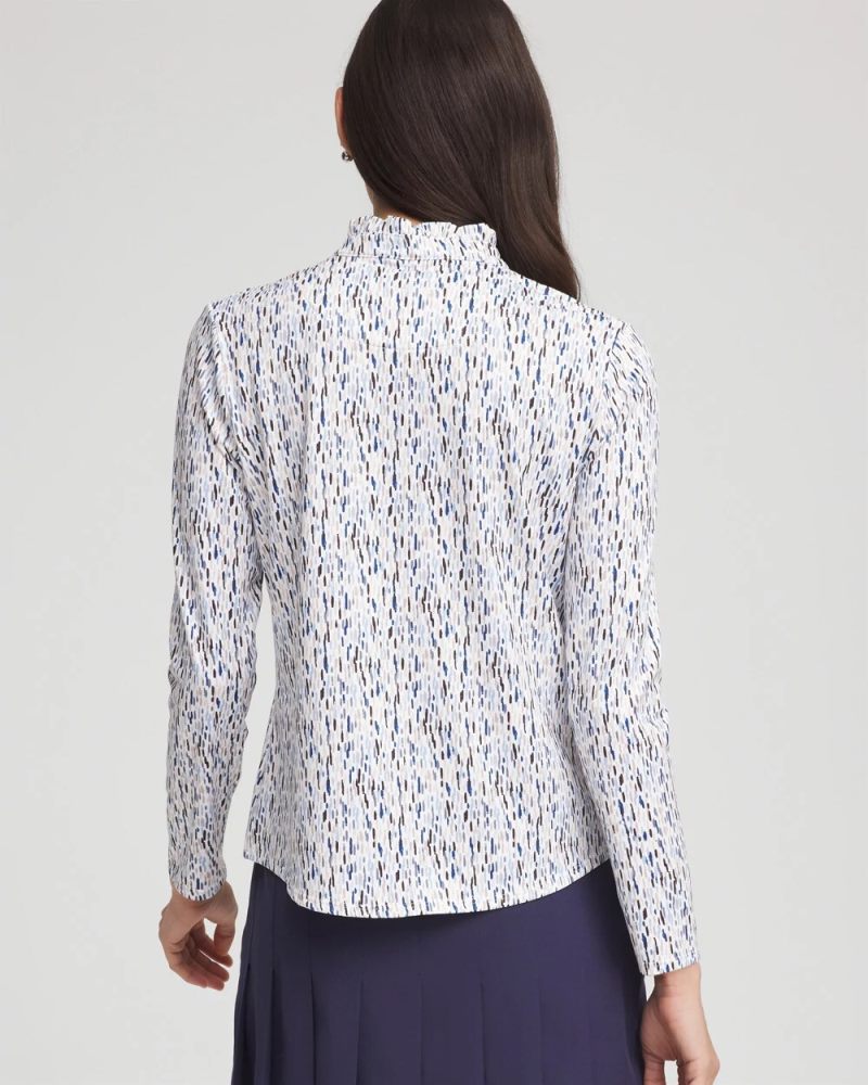 Chicos Zenergy® UPF Rice Ruffle Top - CRYSTAL TOPAZ