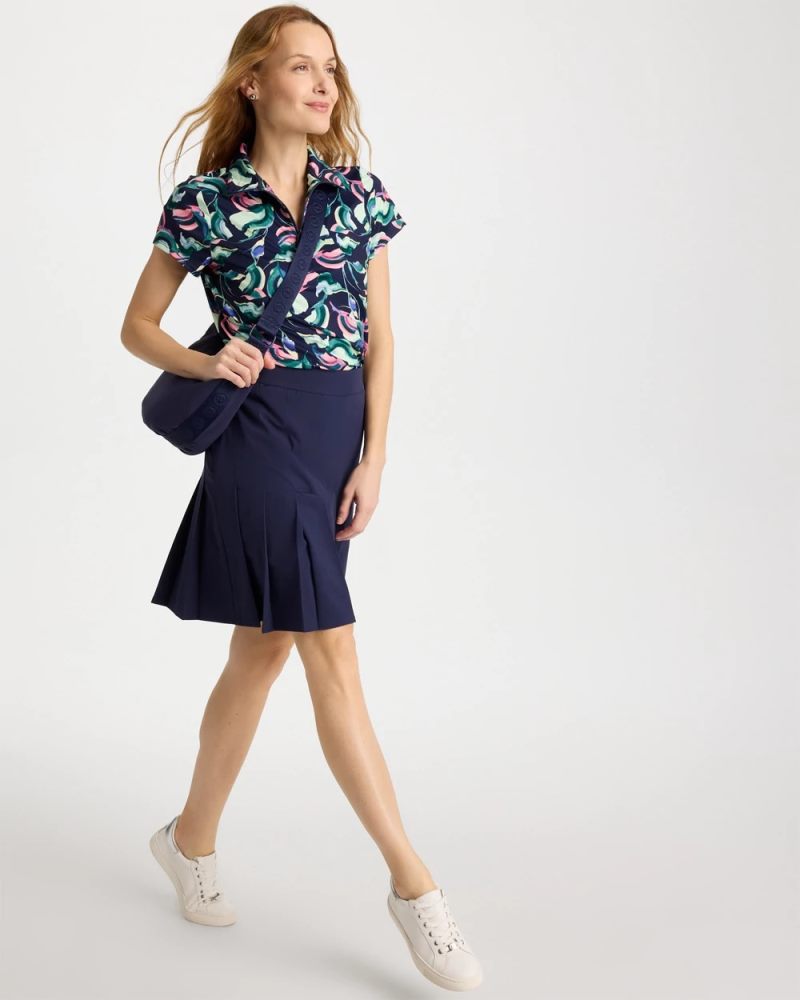 Chicos Zenergy® UPF Blooms Half Zip Polo - BLOSSOM