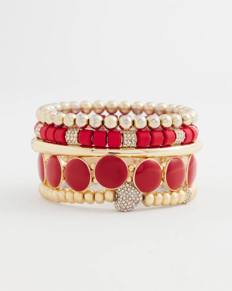 Chicos Gold Heart Stretch Bracelet - GOLD