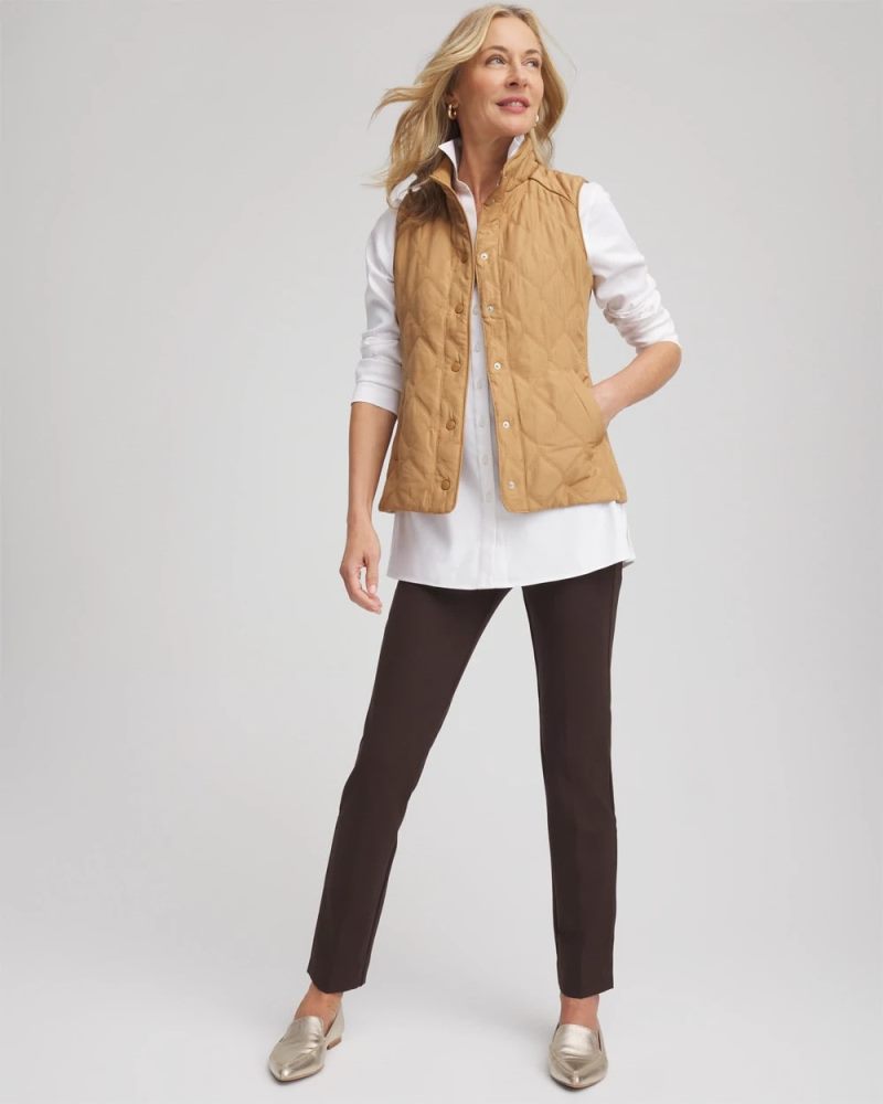 Chicos Juliet Slim Trim Detail Ankle Pants - COCOA BEAN