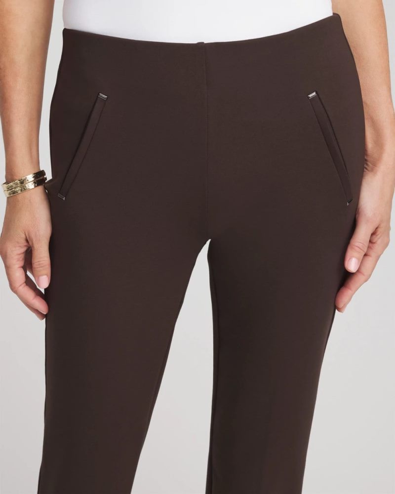 Chicos Juliet Slim Trim Detail Ankle Pants - COCOA BEAN