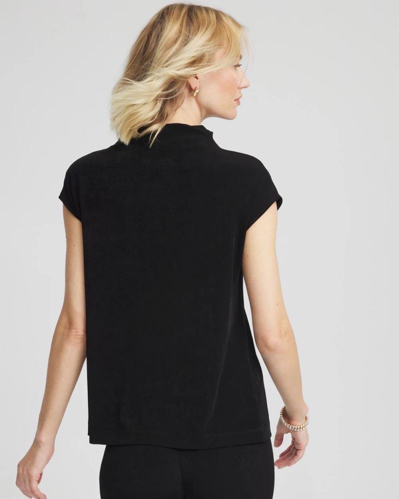 Chicos Travelers™ Mockneck Top - TRAVELERS BLACK