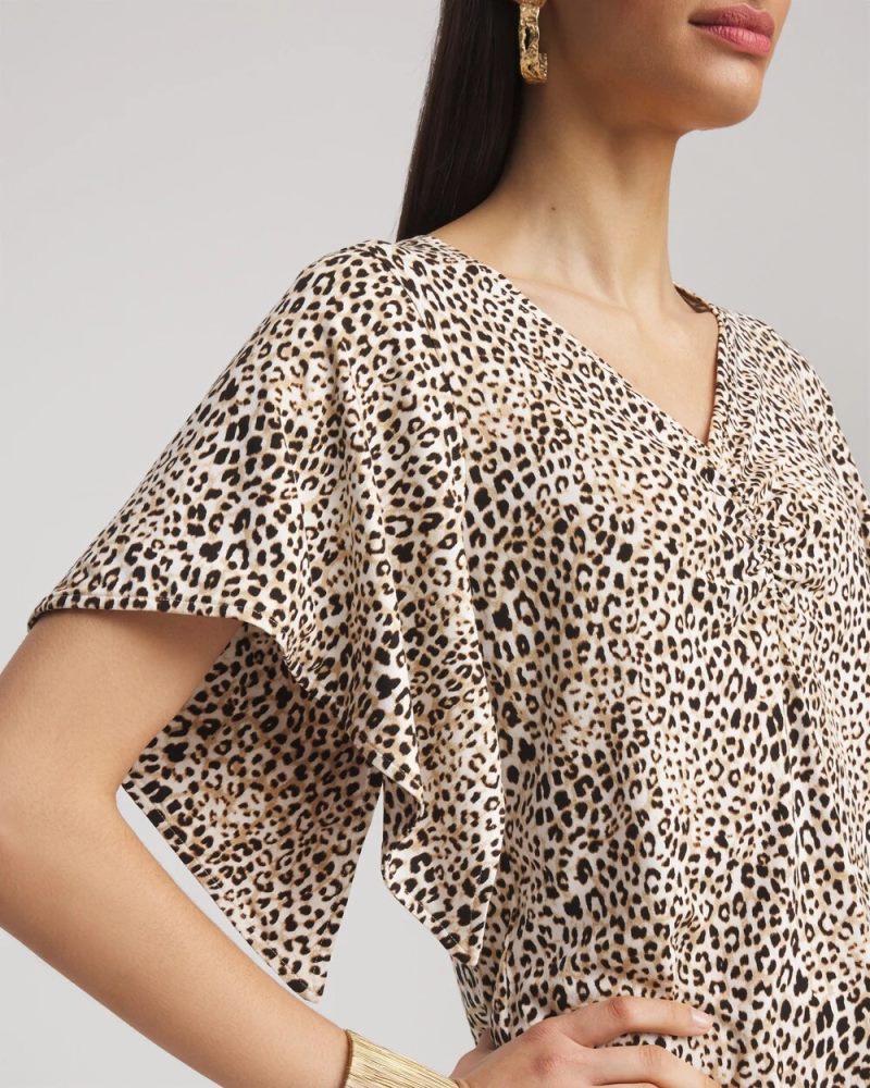 Chicos Touch of Cool™ Handkerchief-Sleeve V-Neck Tee - ECRU