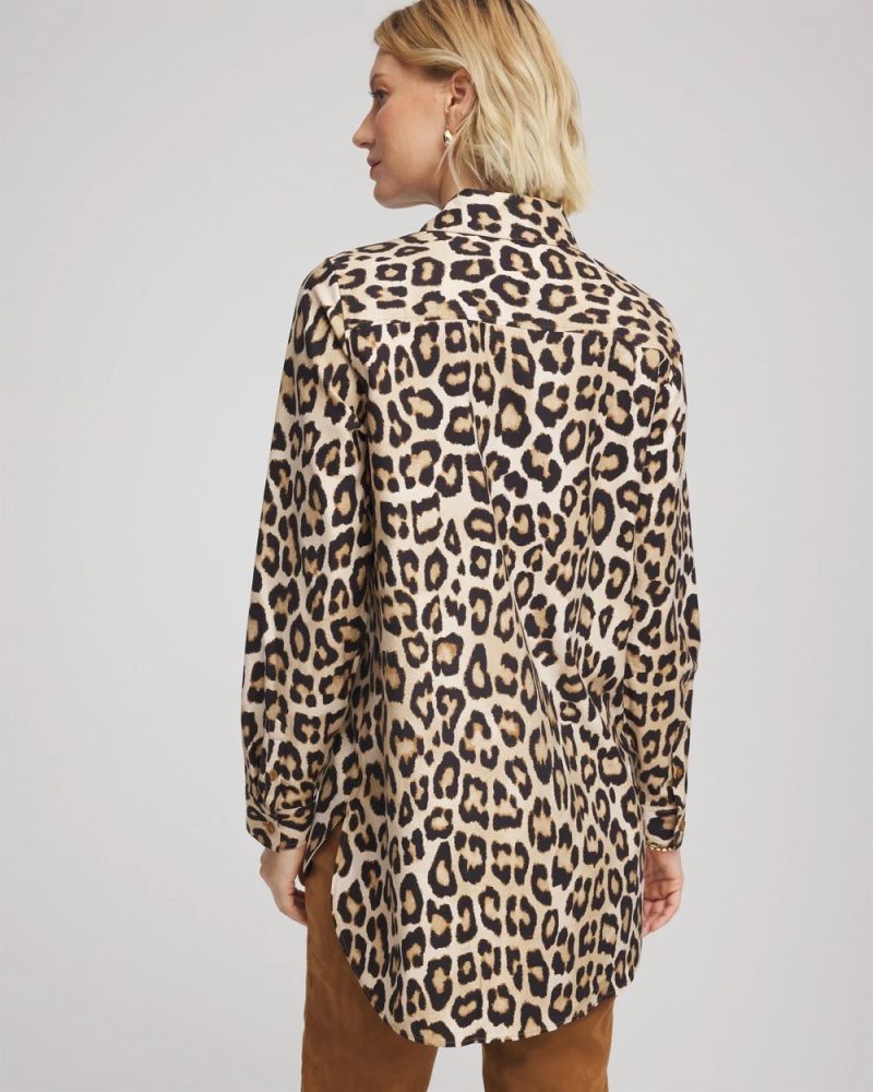 Chicos No Iron Animal-Print Tunic - SAND