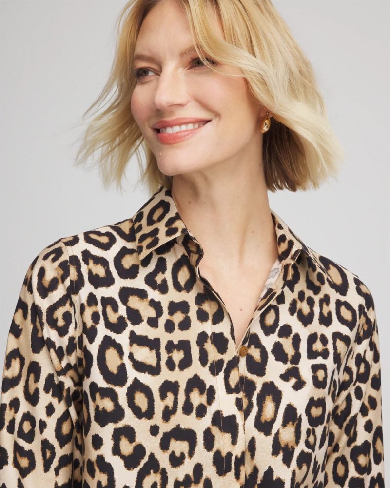 Chicos No Iron Animal-Print Tunic - SAND