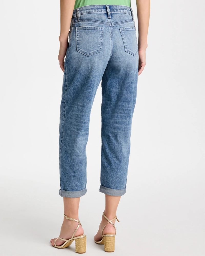 Chicos Relaxed Boyfriend Rolled Hem Jean - SAKURA INDIGO