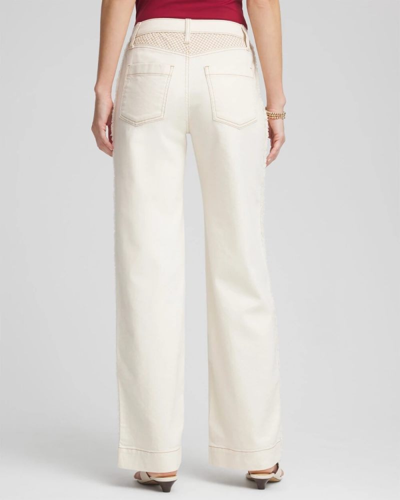 Chicos Sea Salt High-Rise Frayed Jeans - NATURAL SEEDED