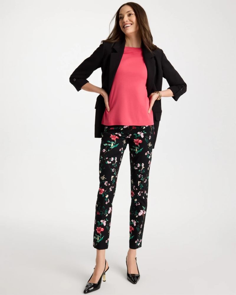Chicos Kyoto Bloom Brigitte™ Slim Ankle Pants - BLACK