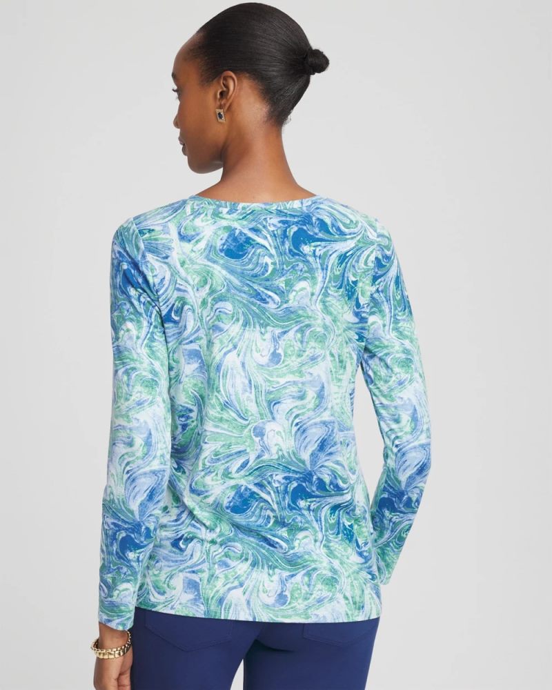 Chicos Artisanal Touch of Cool™ Layering Tee - PALEST BLUE