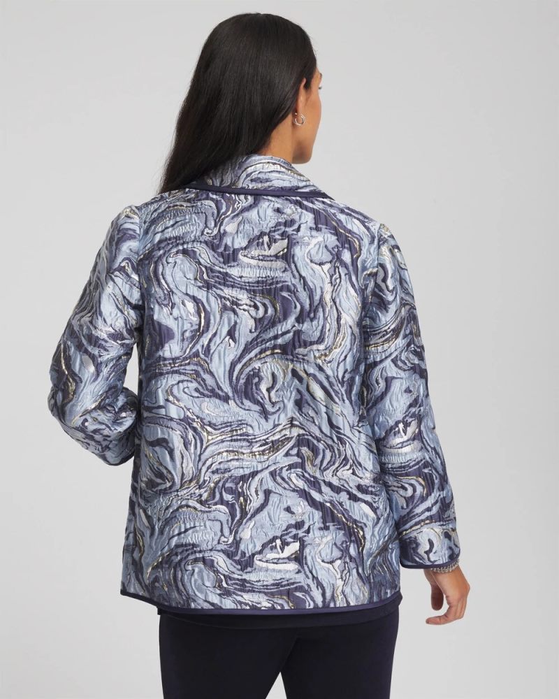 Chicos Travelers™ Jacquard Swirl Jacket - TRAVELERS INDIA INK