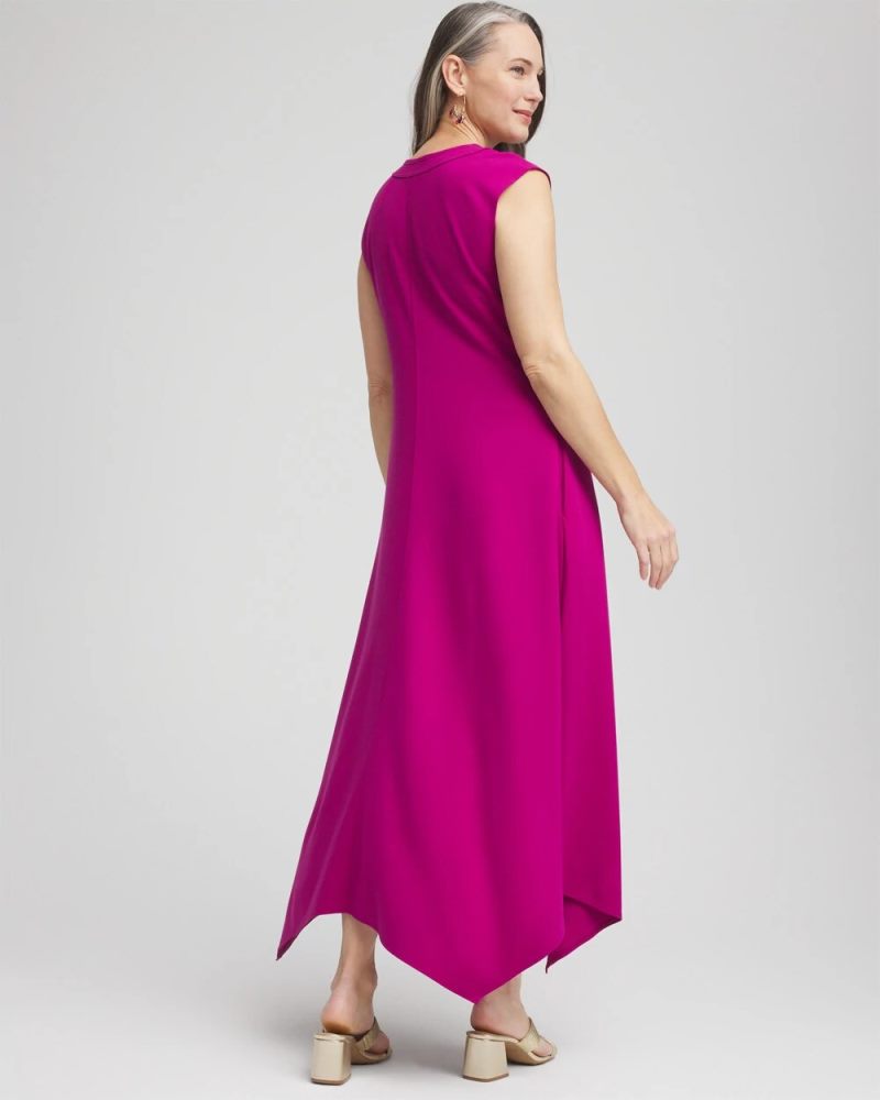 Chicos Trapunto Placket Midi Dress - PURPLE CLOVER