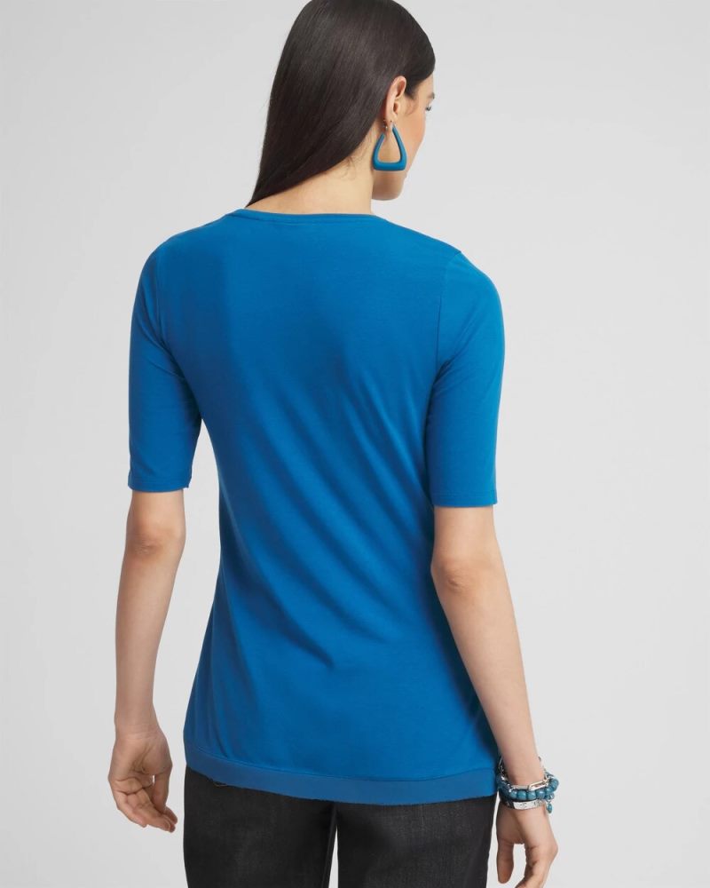 Chicos Touch of Cool™ Draped Tunic - SCANDI BLUE