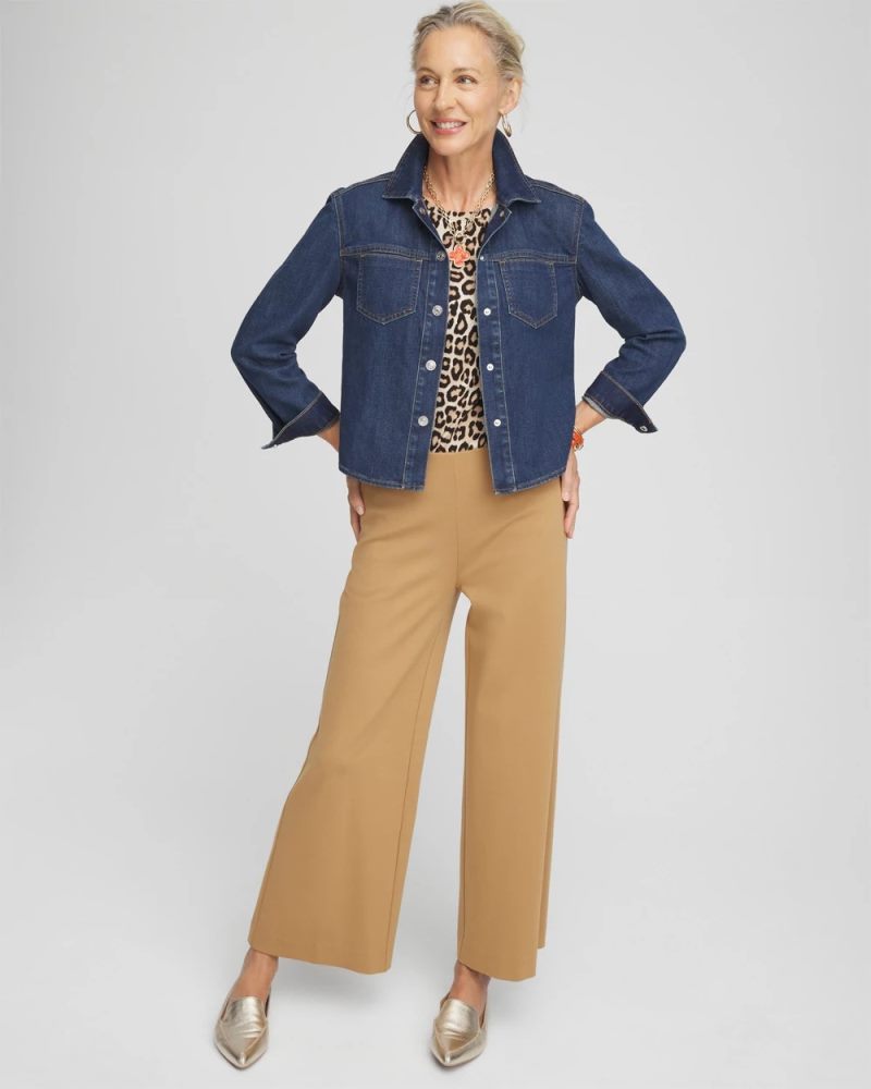 Chicos Cropped Denim Shacket - AVINO INDIGO
