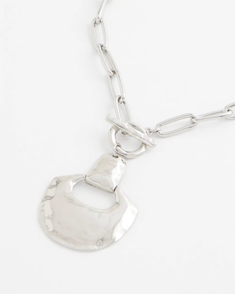 Chicos Silvertone Toggle Pendant Necklace - SILVER
