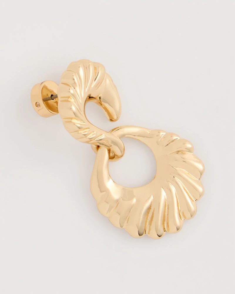 Chicos Golden Doorknocker Earrings - GOLD