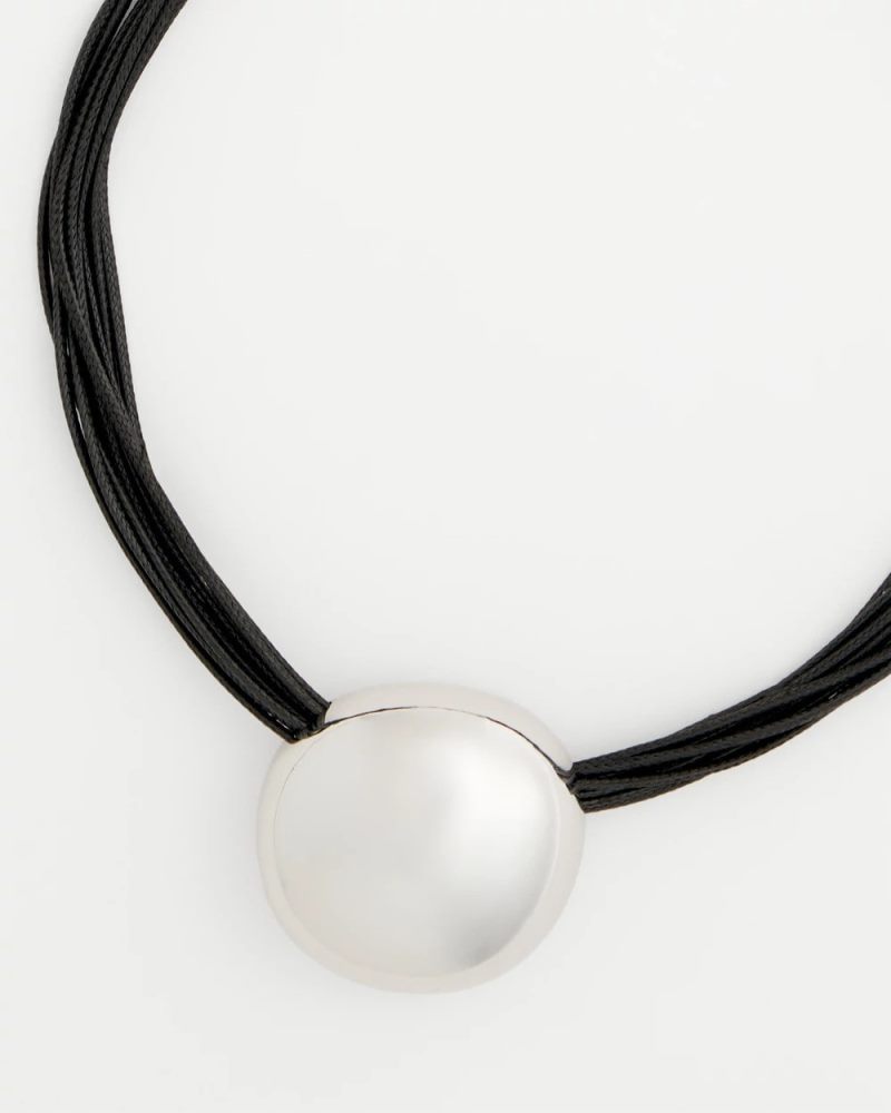 Chicos Silver Pendant Cord Necklace - SILVER