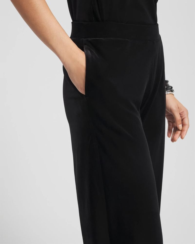 Chicos Travelers™ Velvet Wide Leg Pant - TRAVELERS BLACK
