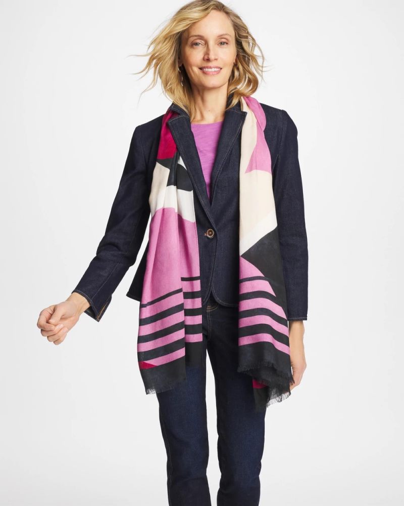 Chicos Berry Compote Oblong Scarf - BERRY COMPOTE